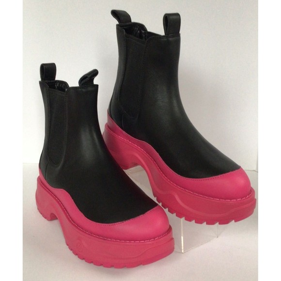 NEW MICHAEL KORS Dupree Chunky Leather Chelsea Boots,  Black Multi (Size 7.5 M) - Picture 10 of 12